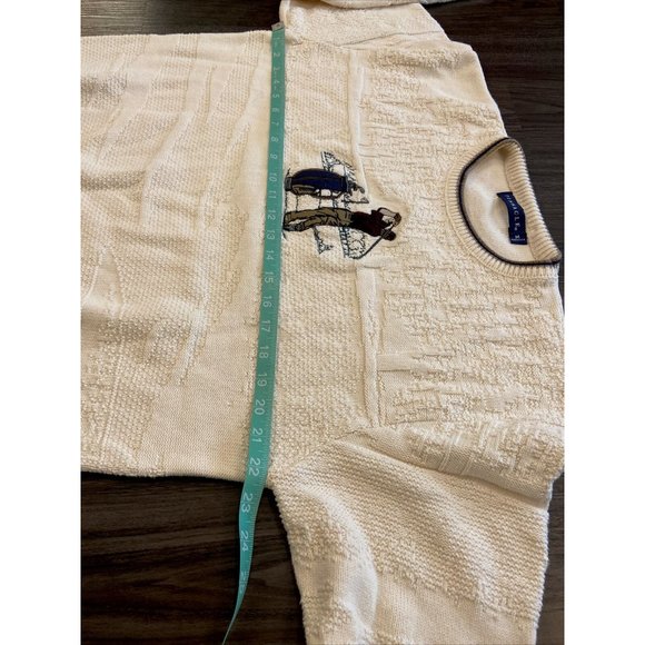 Vintage Pinnacle MEDIUM Men’s Golf Sweater Beige Crewneck Cotton - Picture 11 of 11